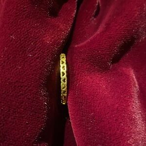 Delicate Heart Pattern Gold Stackable Ring - Women Jewelry